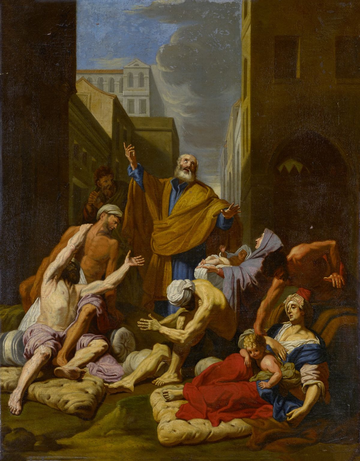 Saint Peter Healing the Sick with his Shadow (no date) by Anonymous - Public Domain Catholic Painting