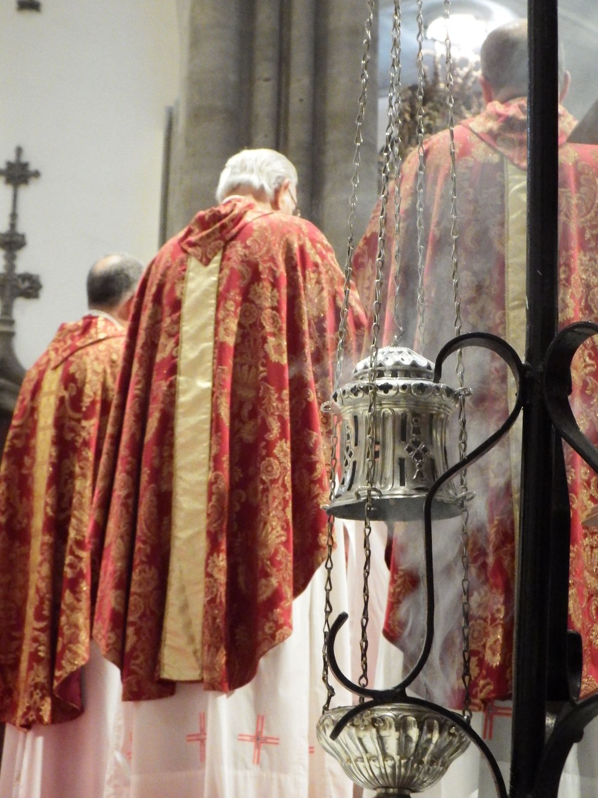 Priests and Incense at Palm Sunday Mass - Catholic Stock Photo