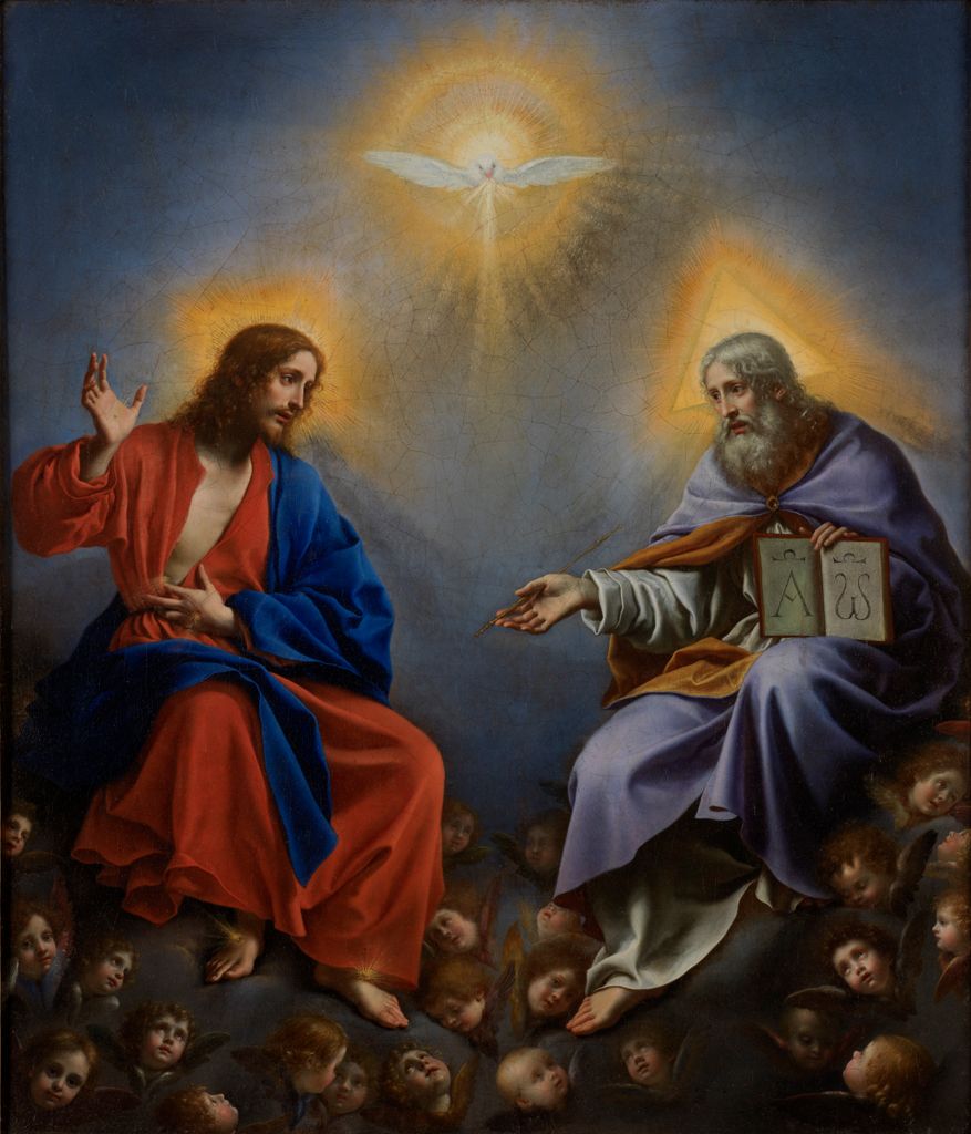 The Trinity in Glory (1640) by Carlo Dolci - Public Domain Catholic Painting