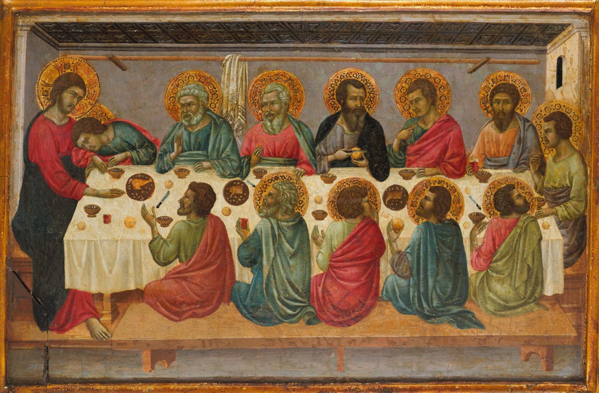 The Last Supper (1325–1330) by Ugolino da Siena - Public Domain Bible Painting
