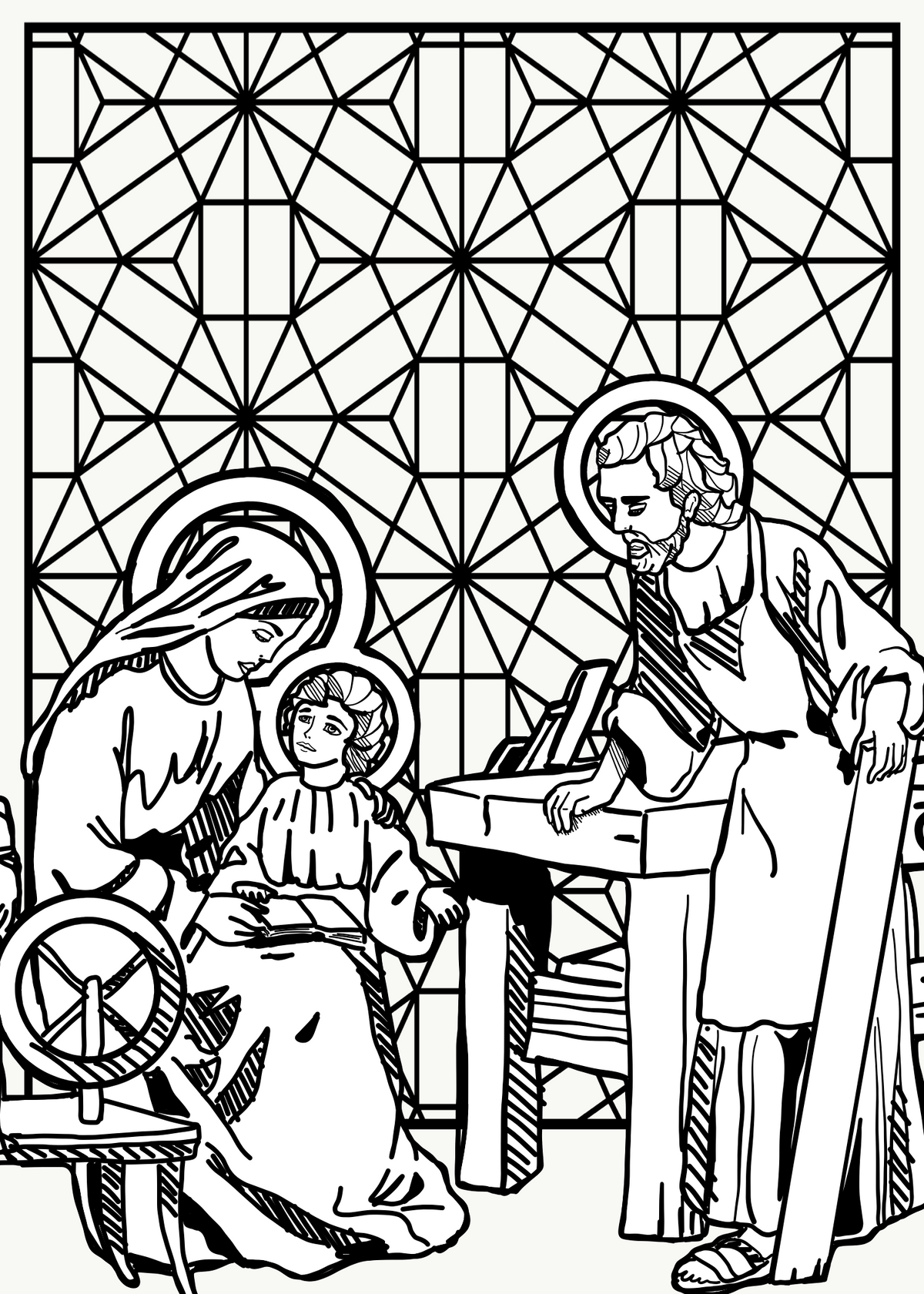 Holy Family - Catholic Coloring Page
