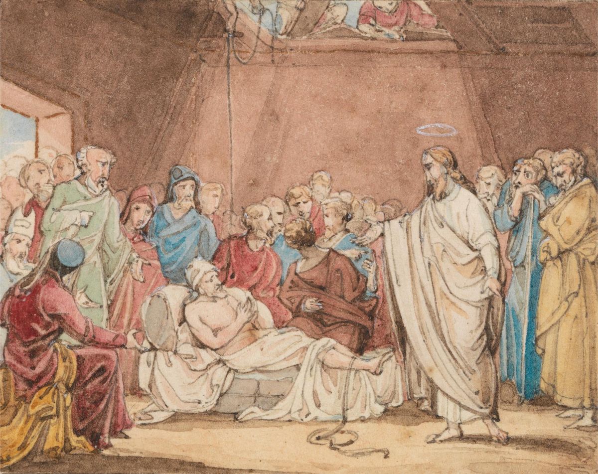 Christ Healing the Palsied Man (19th Century) by John Martin - Public Domain Bible Painting