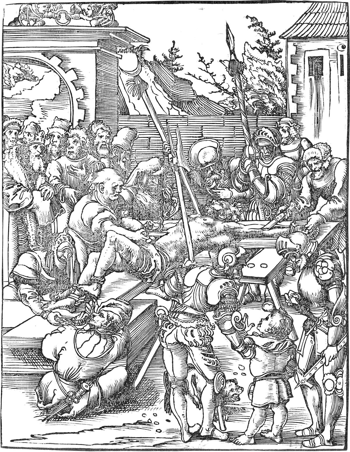 Martyrdom of Saint Bartholomew (1472-1553) by Lucas Cranach the Elder - Catholic Coloring Page