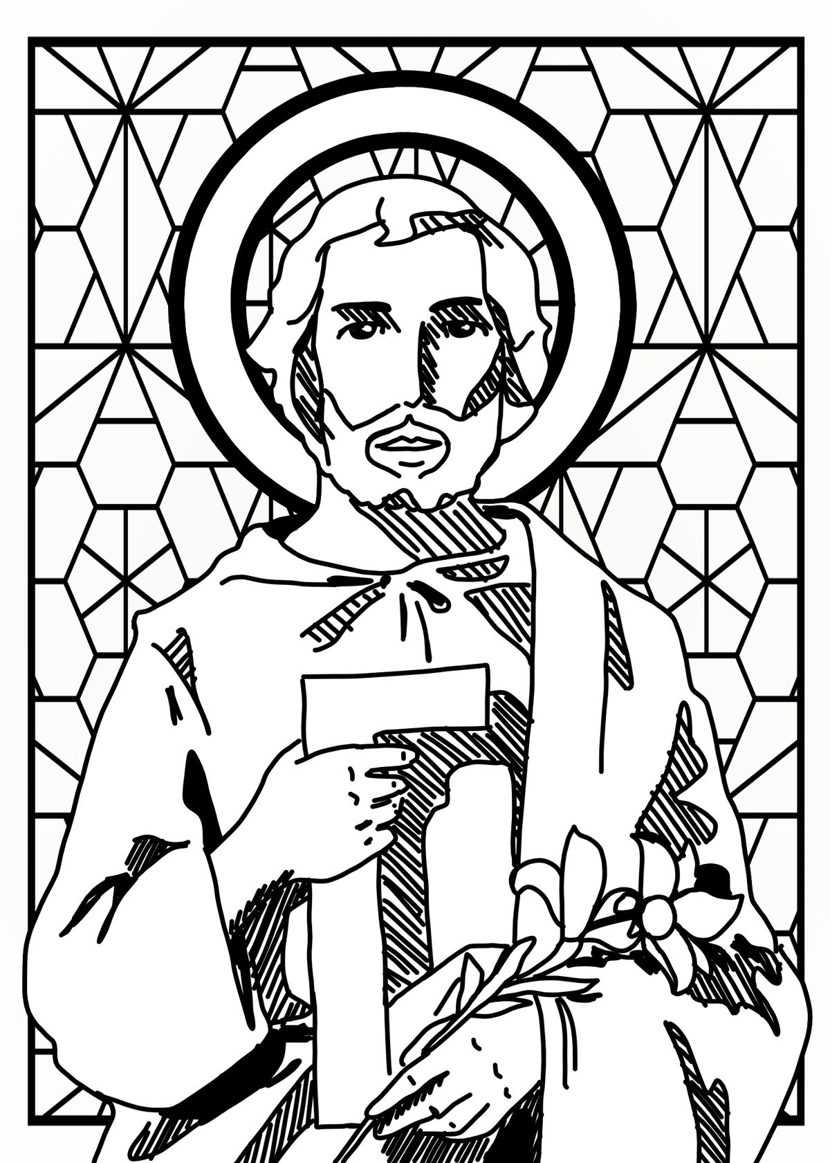 Saint Joseph the Worker - Catholic Coloring Page