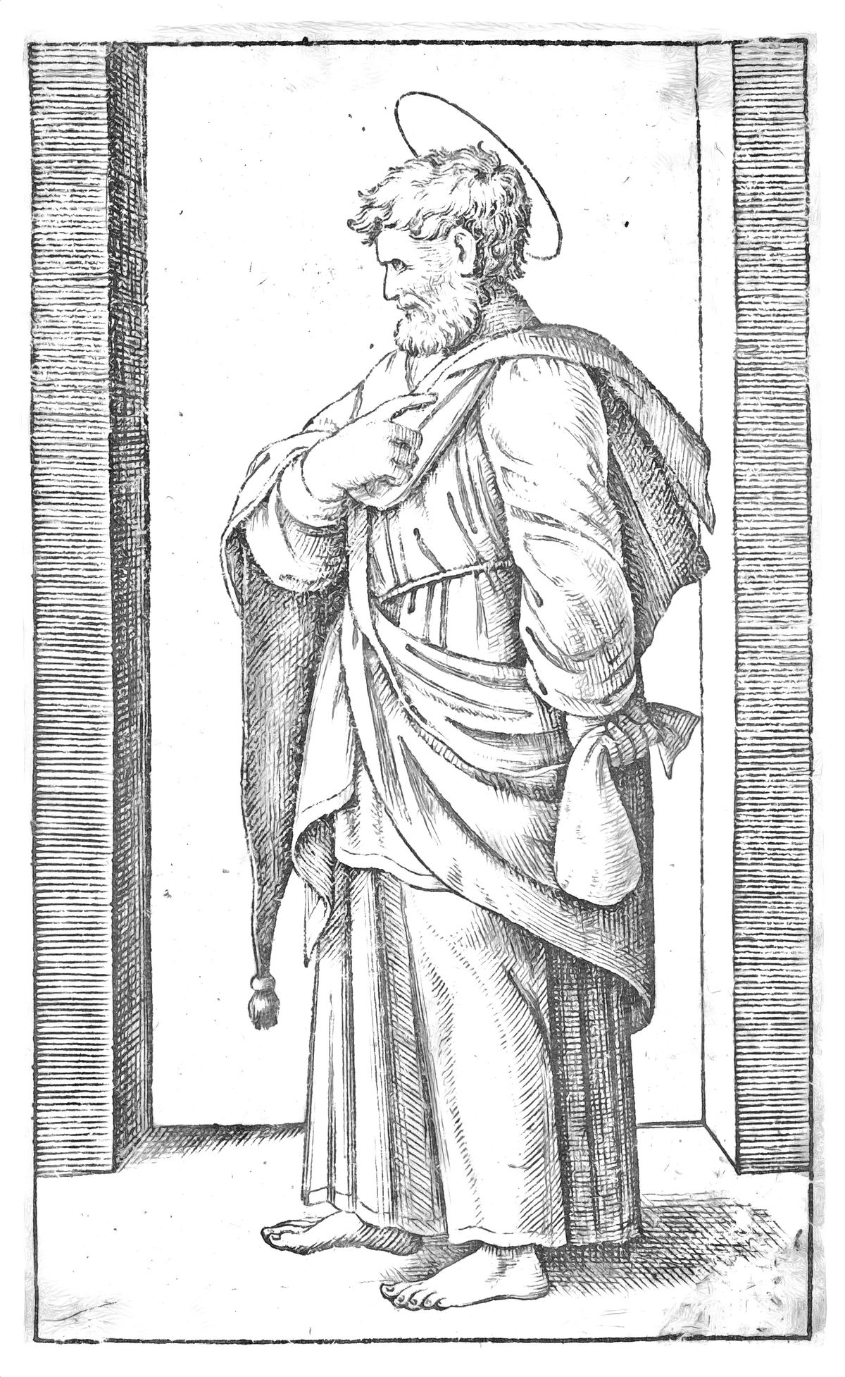 Saint Matthew with Sack (1500–1527) by Raphael - Catholic Coloring Page