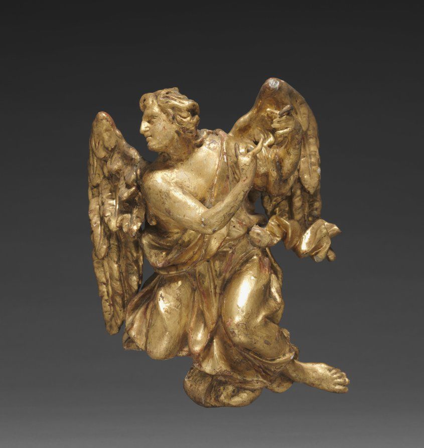 Angel Statue Altarpiece (1735–1740) by Joseph Matthias Götz - Catholic Stock Photo