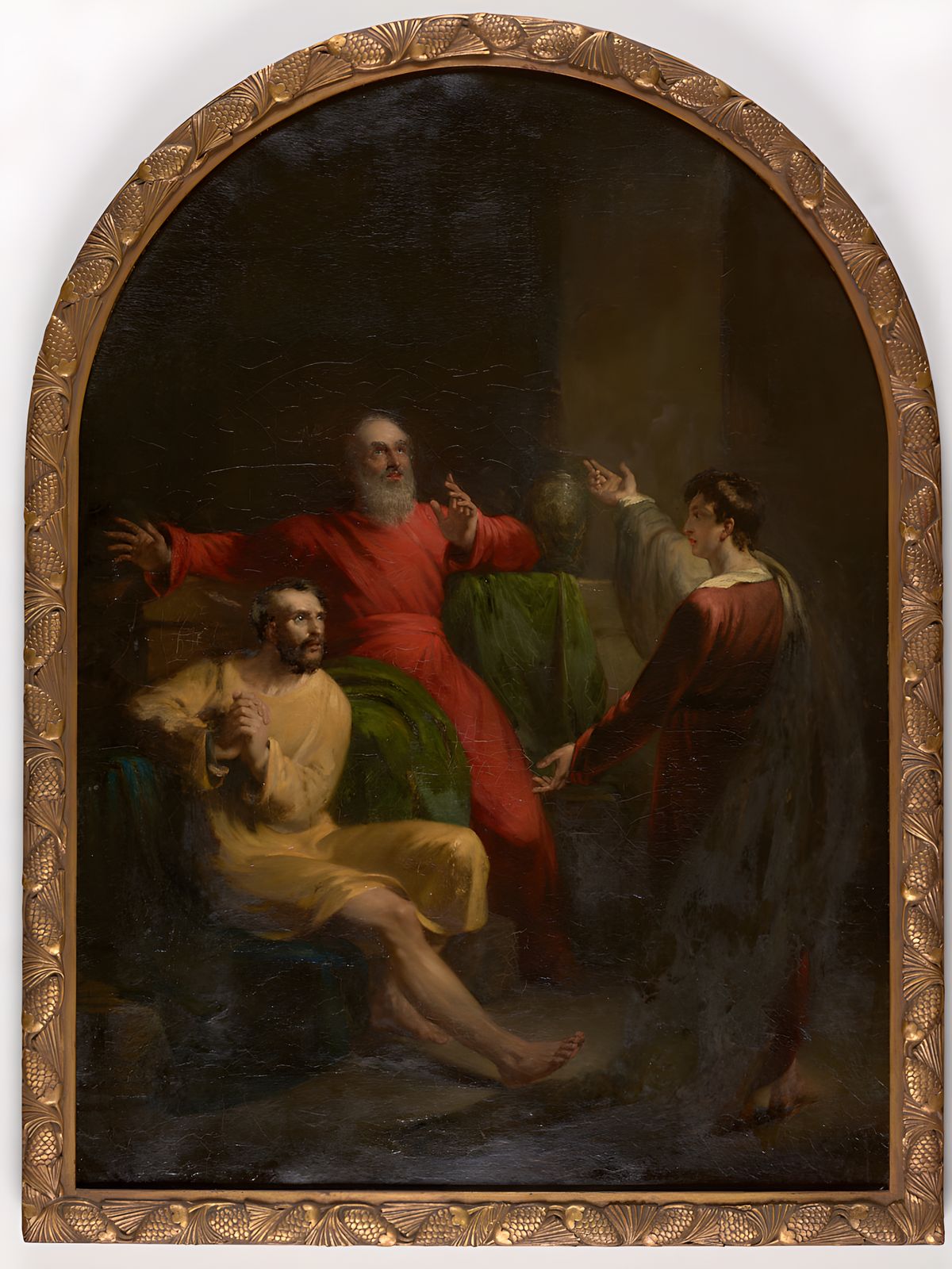 Joseph Telling the Dreams of the Butler and the Baker (1800s) by John Wood - Public Domain Bible Painting