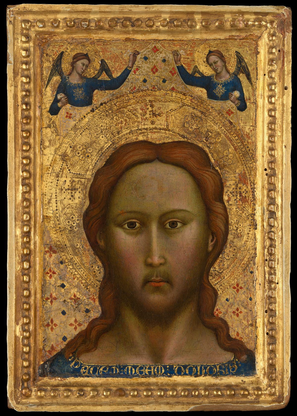 Head of Christ (mid 14th Century) by Master of the Orcagnesque Misericordia - Public Domain Catholic Painting