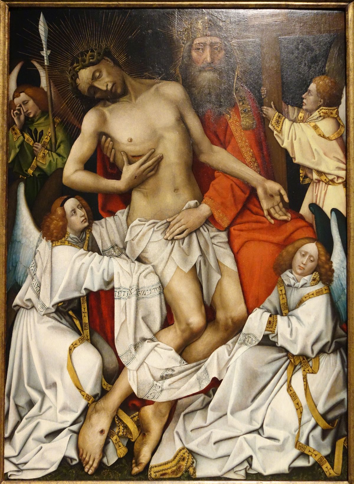 The Holy Trinity (1430-1440) by workshop of Rogier van der Weyden - Public Domain Catholic Painting