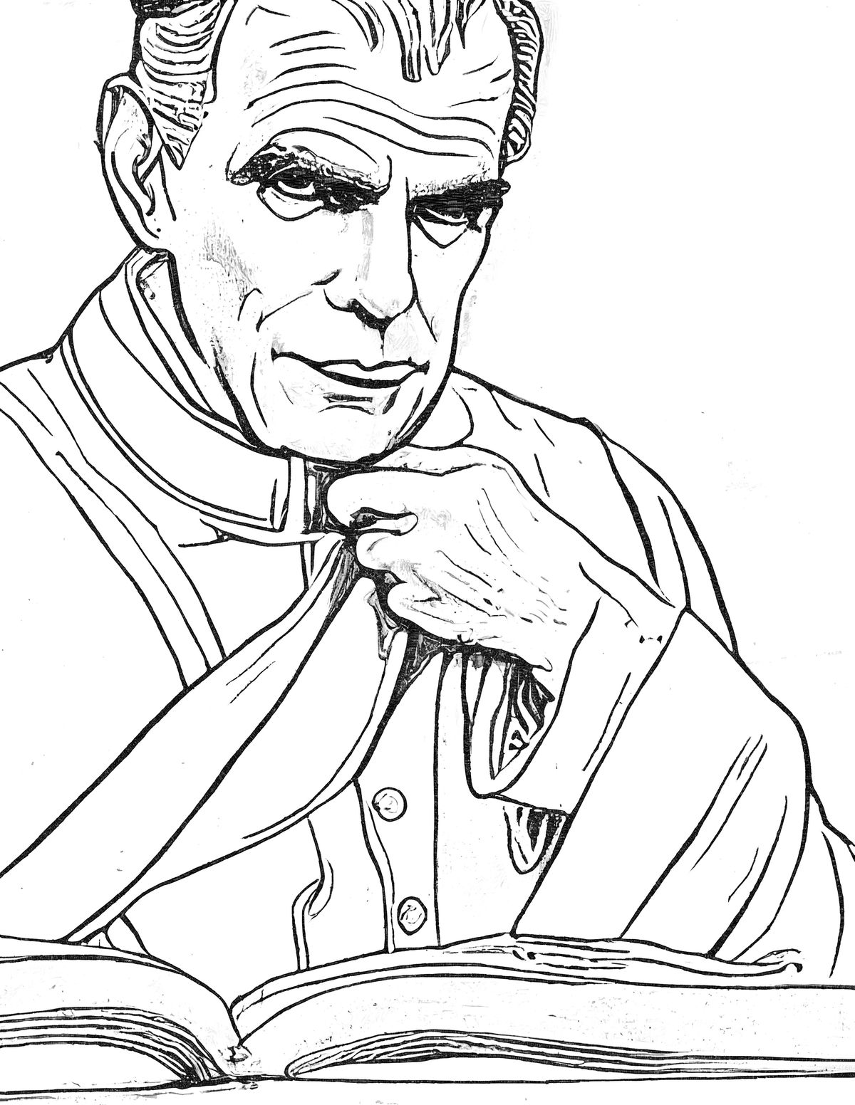 Venerable Fulton J. Sheen - Catholic Coloring Page