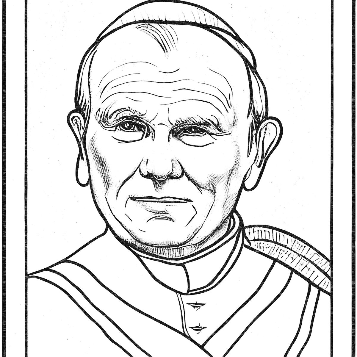 Pope Saint John Paul II - Catholic Coloring Page
