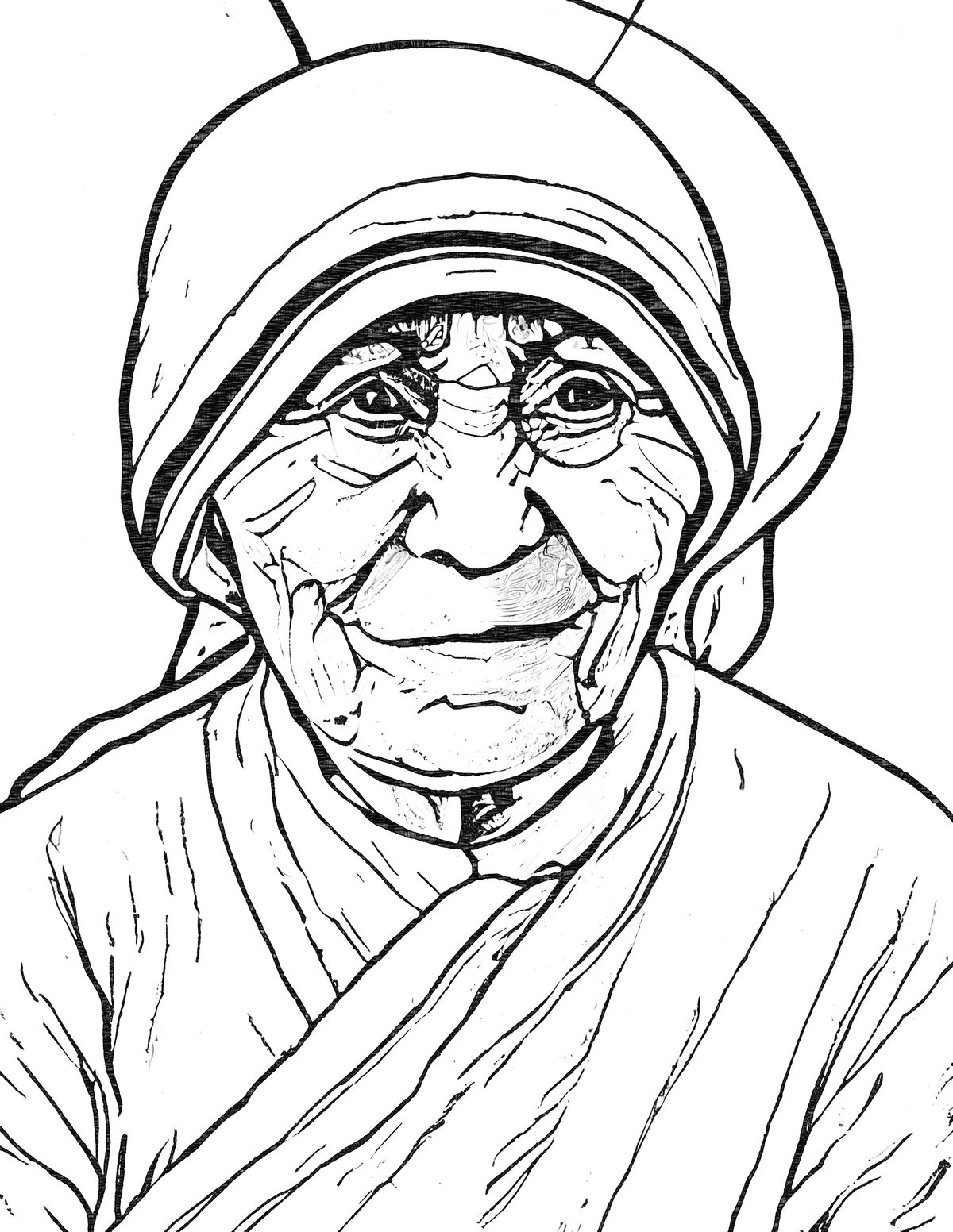 Mother Teresa - Catholic Coloring Page