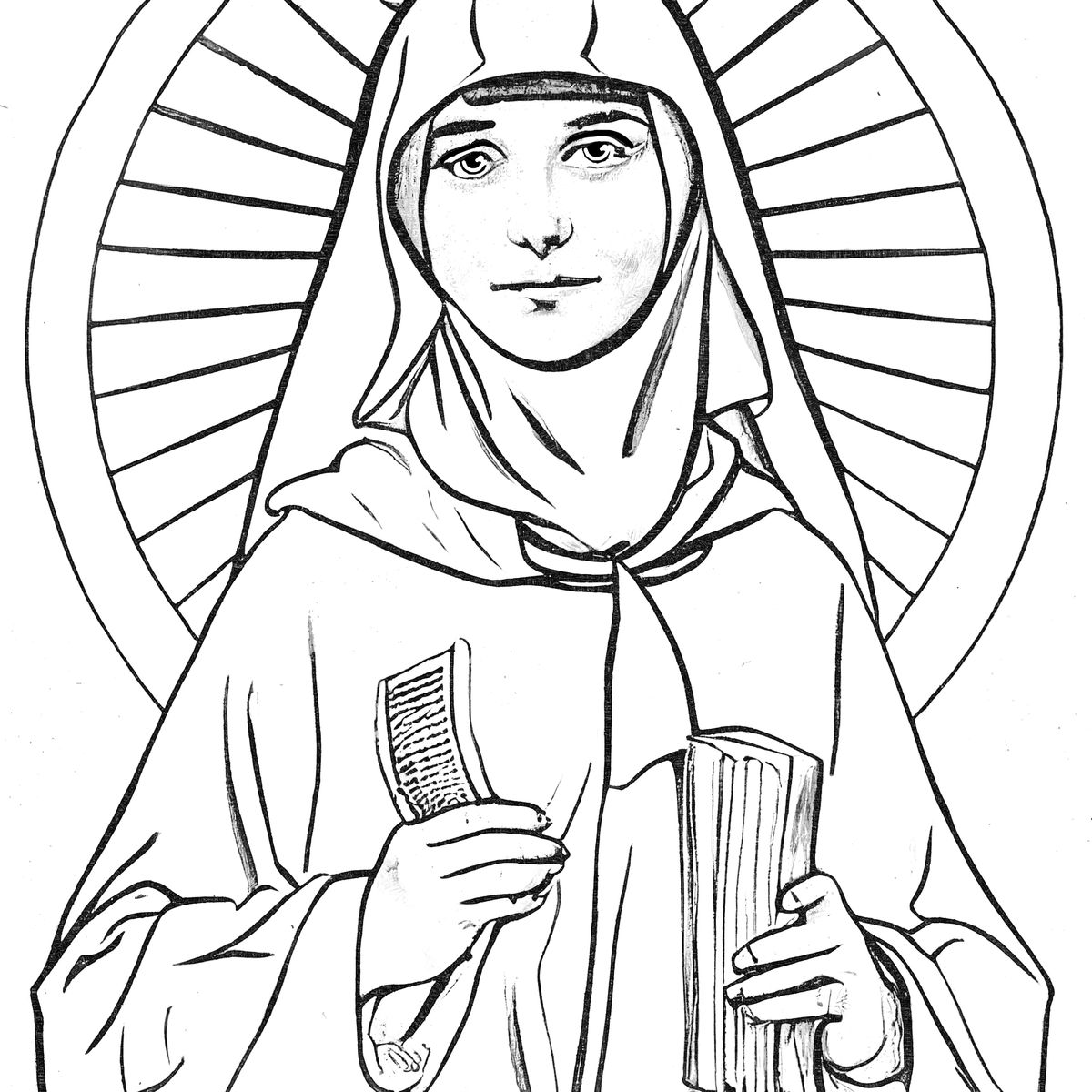 Saint Rafqa - Catholic Coloring Page