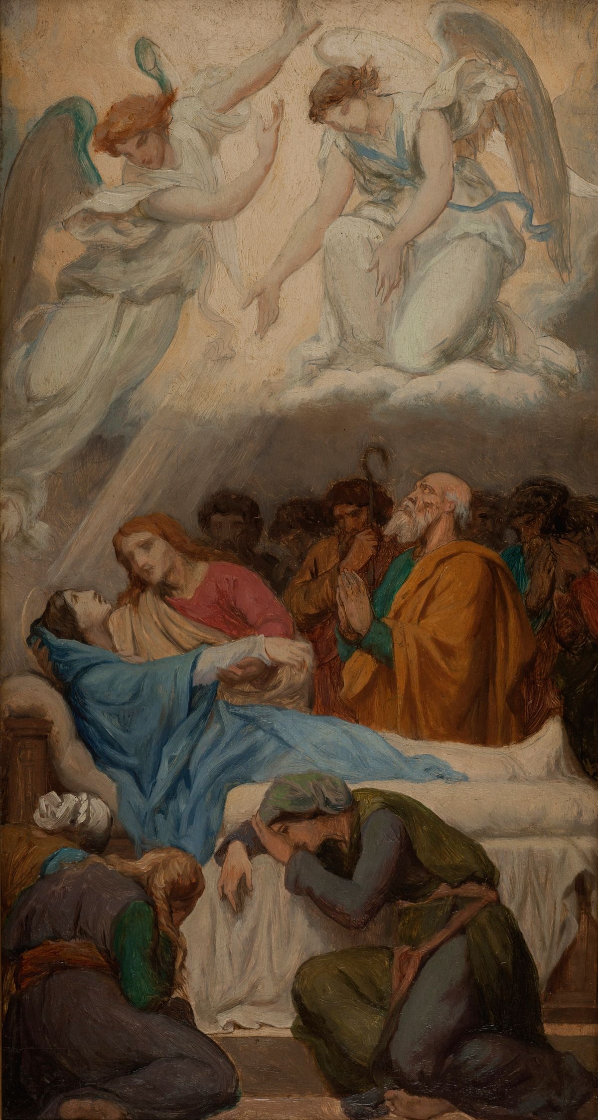 La Mort de la Vierge / Death of the Virgin Mary (1869) by Emile Bin - Public Domain Catholic Painting
