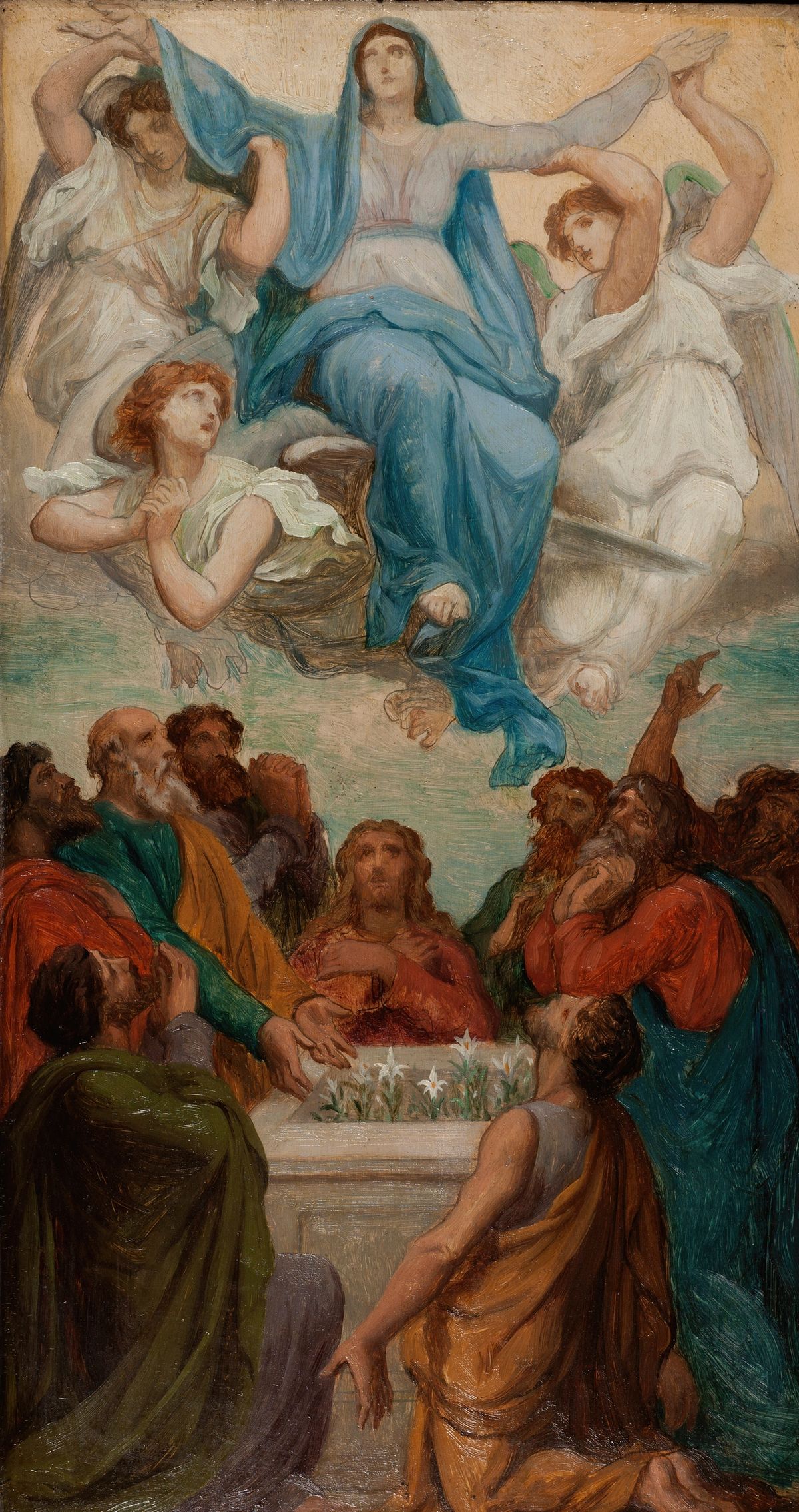 L'Assomption de la Vierge / Assumption of the Virgin (1869) by Emile Bin - Public Domain Catholic Painting