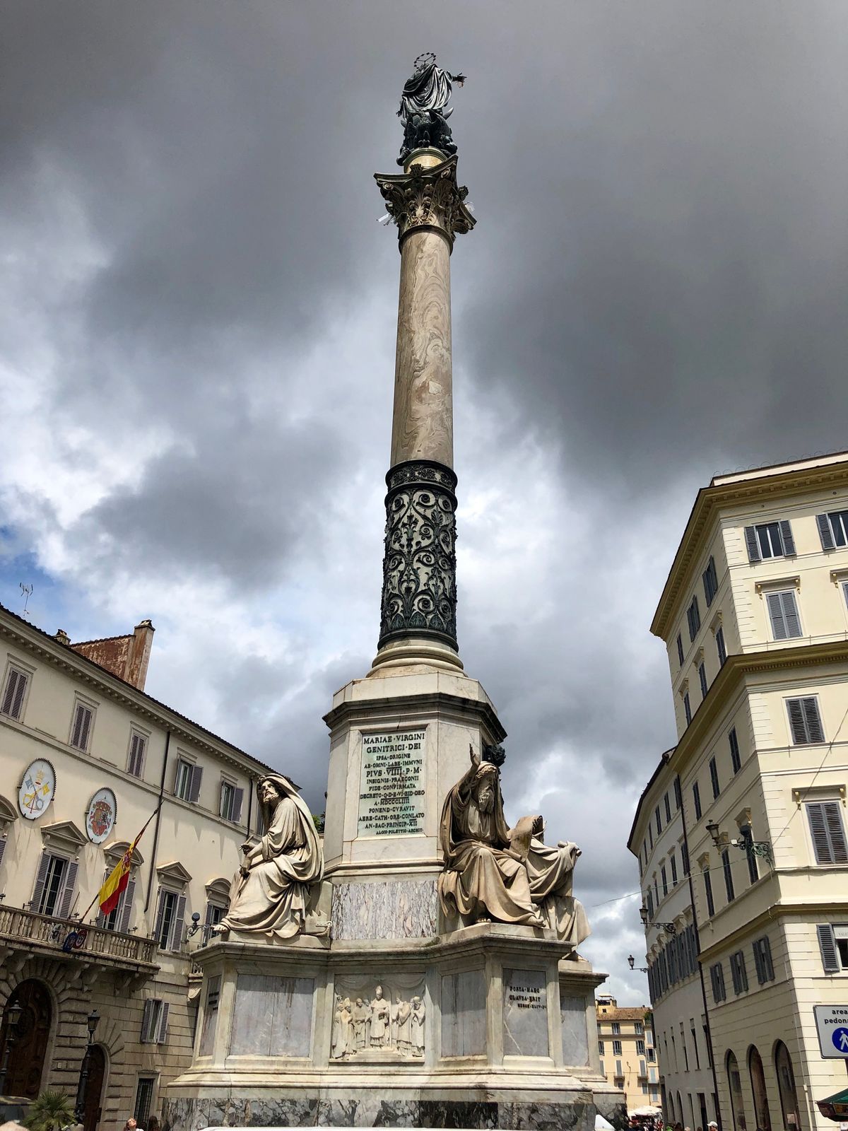 Column of the Immaculate Conception, Piazza di Spagna (Rome) - Catholic Stock Photo