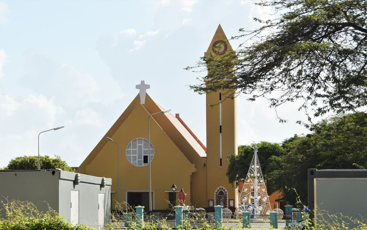Catholic Church in Kralendijk, Bonaire - Catholic Stock Photo