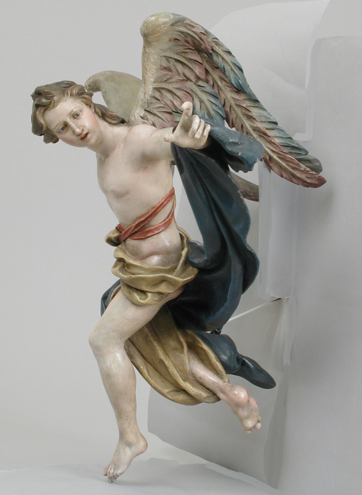 Saint Michael Crèche Statue (18th-19th Century) attributed to Francesco Celebrano - Catholic Stock Photo