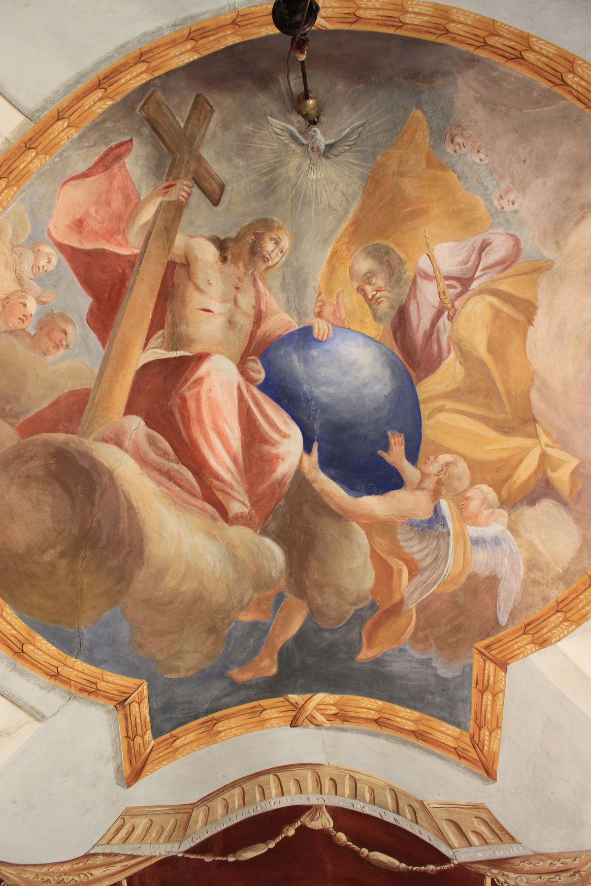 Trinity Ceiling Mural in Church of Waidegg (Kirchbach, Austria) - Public Domain Catholic Painting