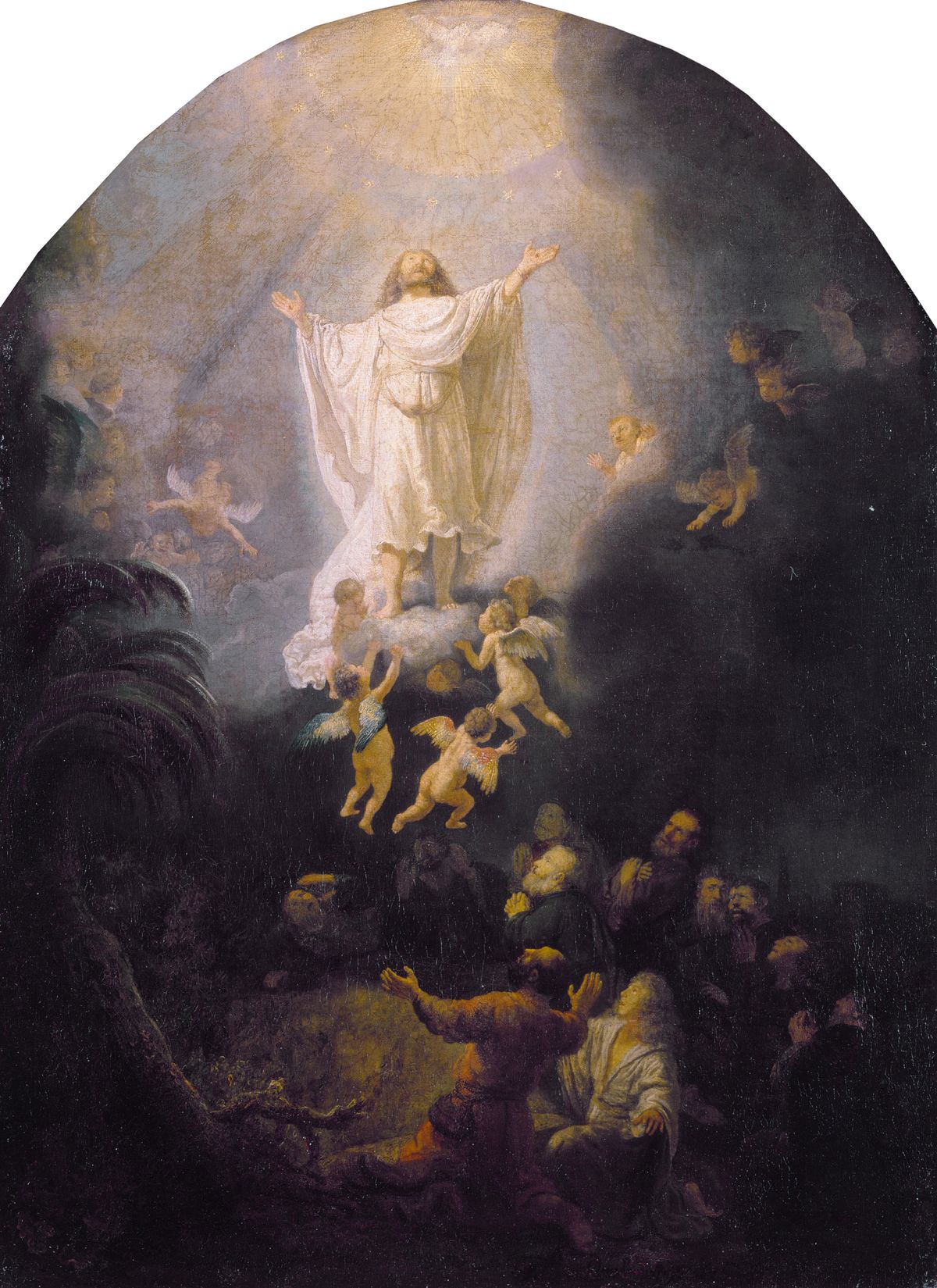 The Ascension (1636) by Rembrandt - Public Domain Bible Painting