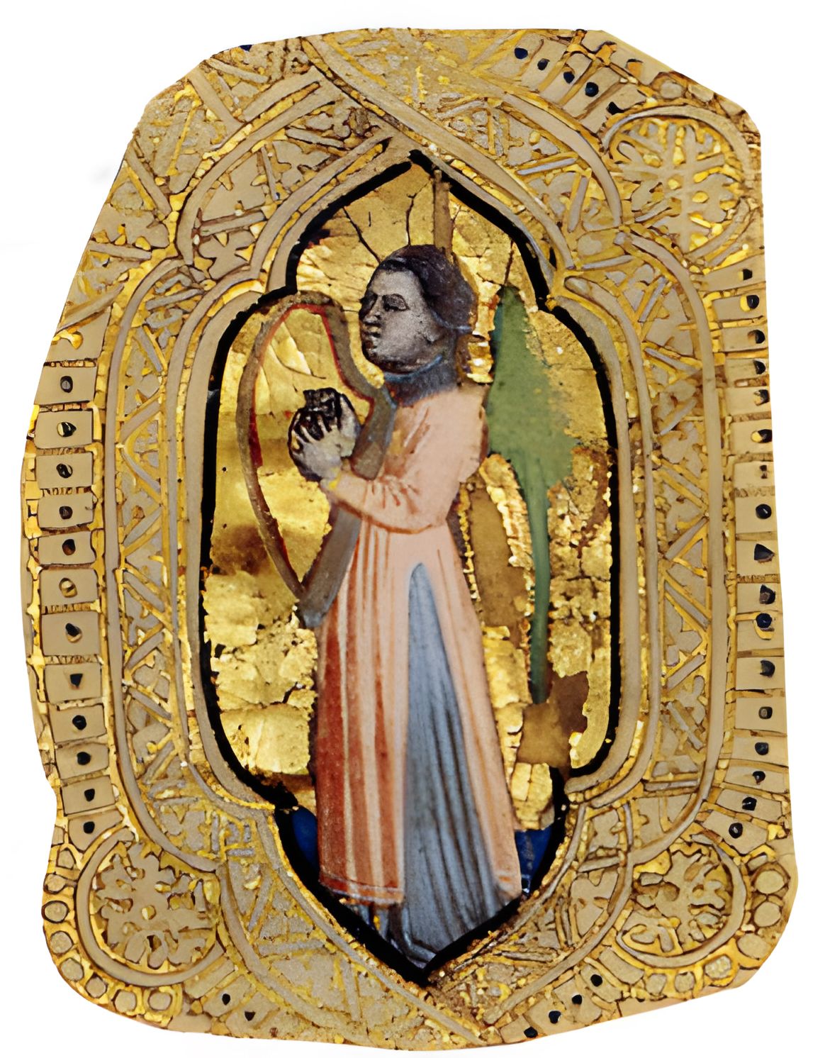 Angel with Harp (1401–1407) by Cristoforo Cortese - Public Domain Catholic Painting