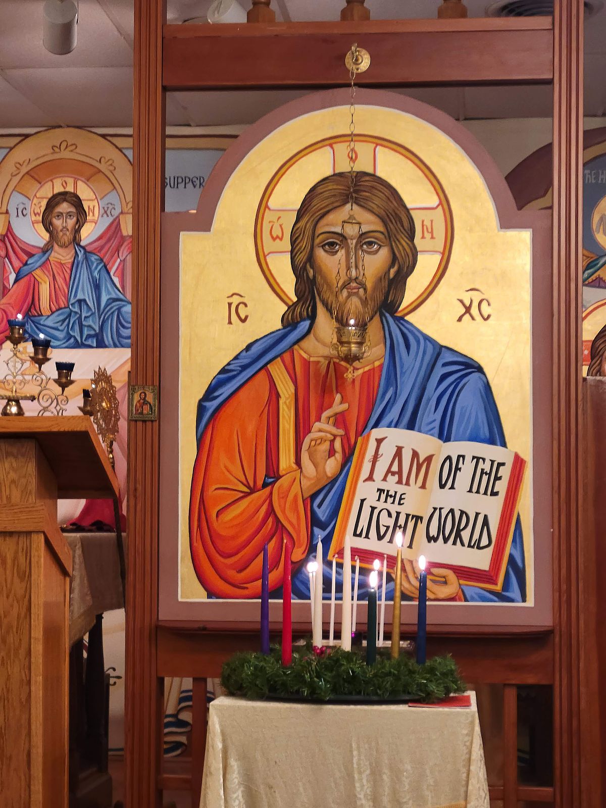 Advent Candles in Eastern Catholic Church (Virginia, USA, 2022) - Catholic Stock Photo