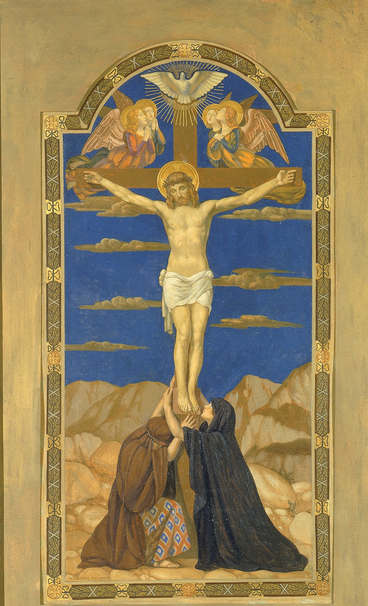 Crucifixion (1915-1925) by H. Siddons Mowbray - Public Domain Bible Painting