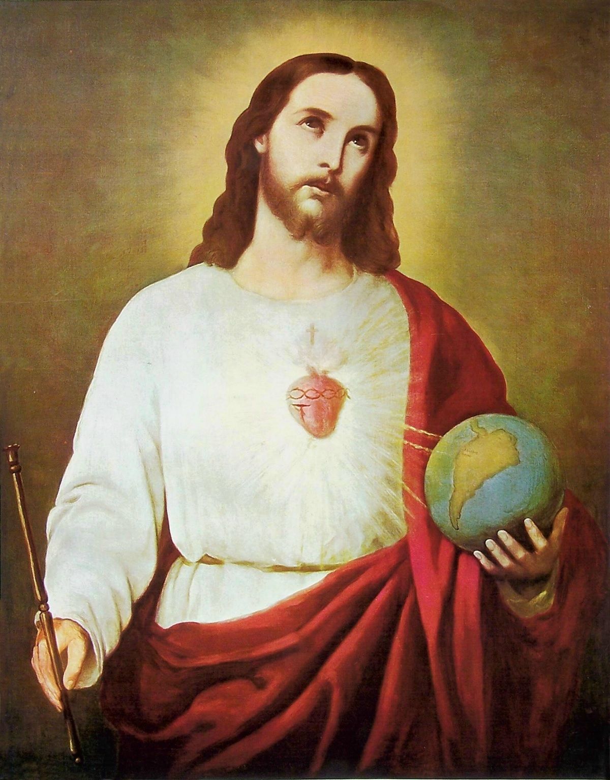 The Sacred Heart of Jesus (1874) by Rafael Salas - Public Domain Catholic Painting