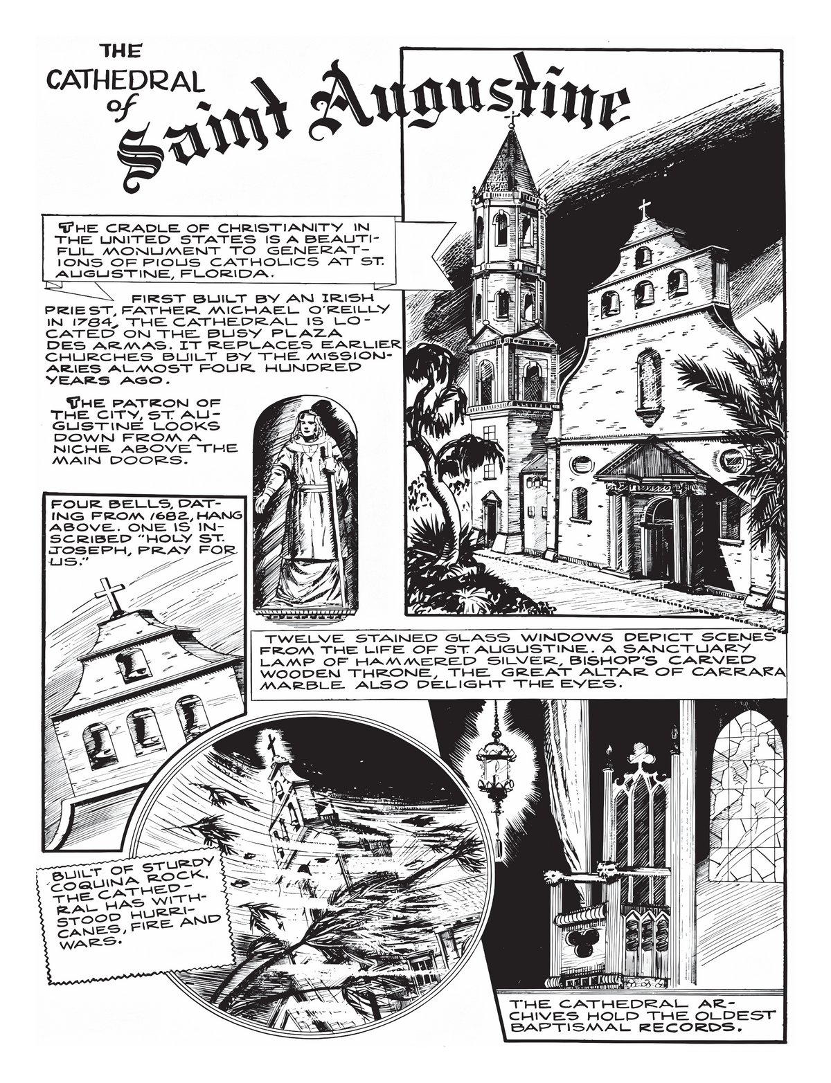 Cathedral of Saint Augustine - Catholic Comic Book Coloring Page