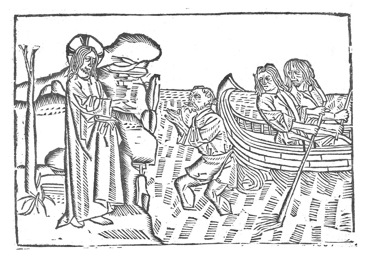 The Calling of Peter (1503) by Master of Delft - Bible Coloring Page