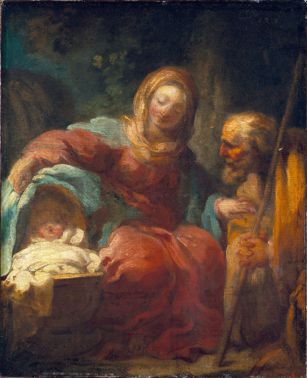 The Rest on the Flight into Egypt (French, 1732-1806) by Jean-Honoré Fragonard - Public Domain Catholic Painting