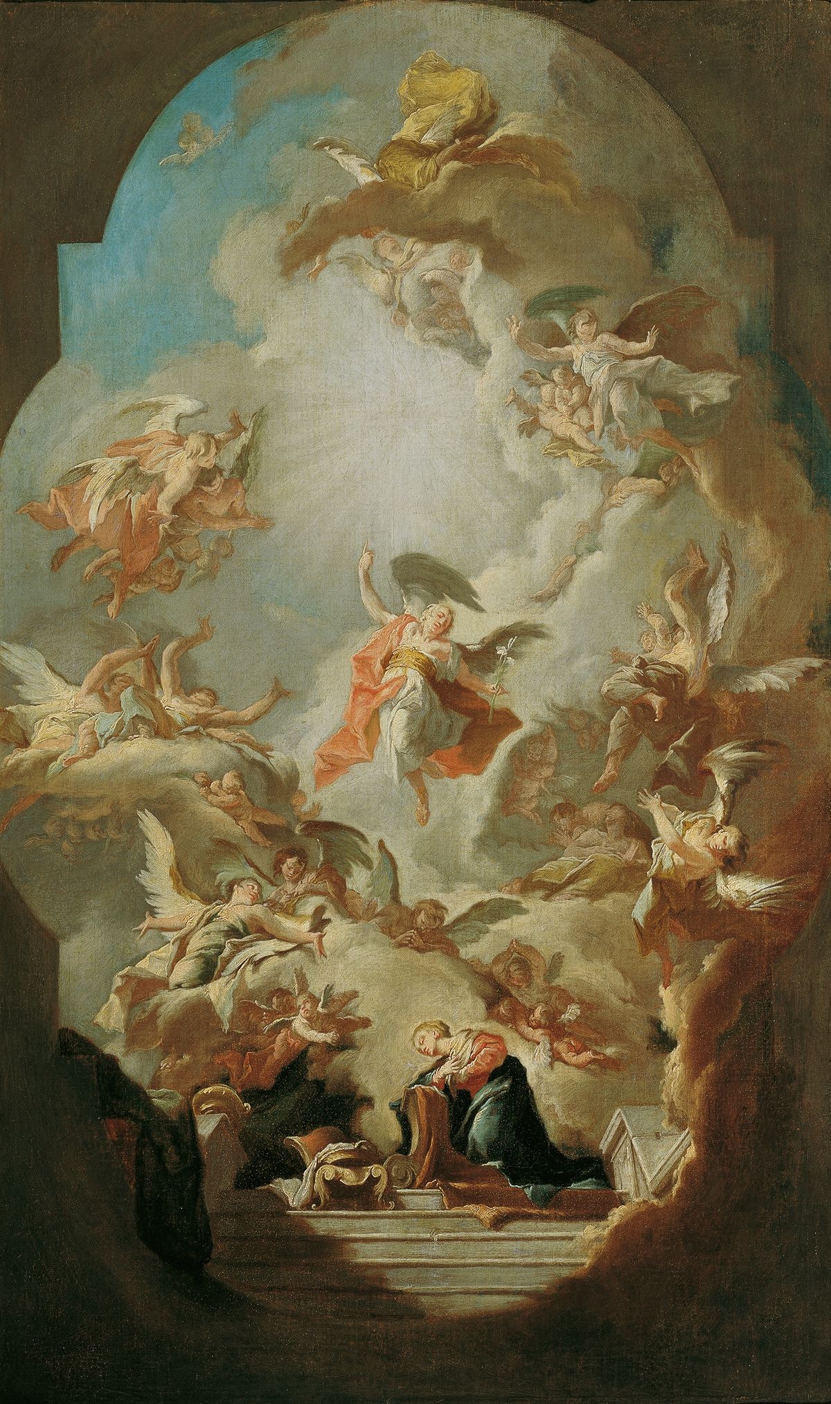 Die Verkündigung an Maria (Annunciation of Mary (1747) by Paul Troger - Public Domain Catholic Painting