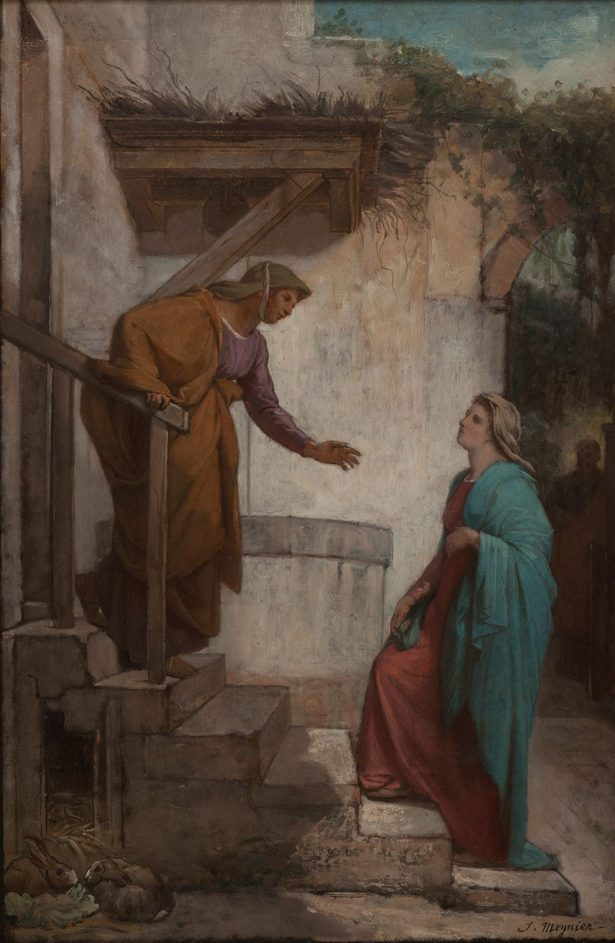 La Visitation (1872) by Jules-Joseph Meynier - Public Domain Catholic Painting