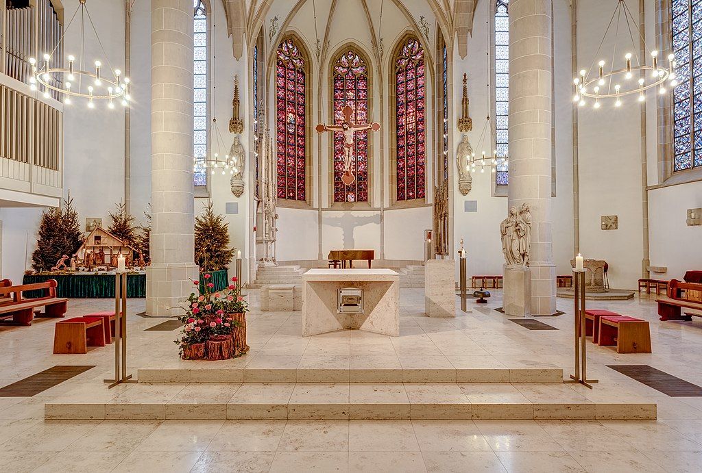 Interior view of St Viktor Church, Dülmen, North Rhine-Westphalia, Germany (2018) - Catholic Stock Photo