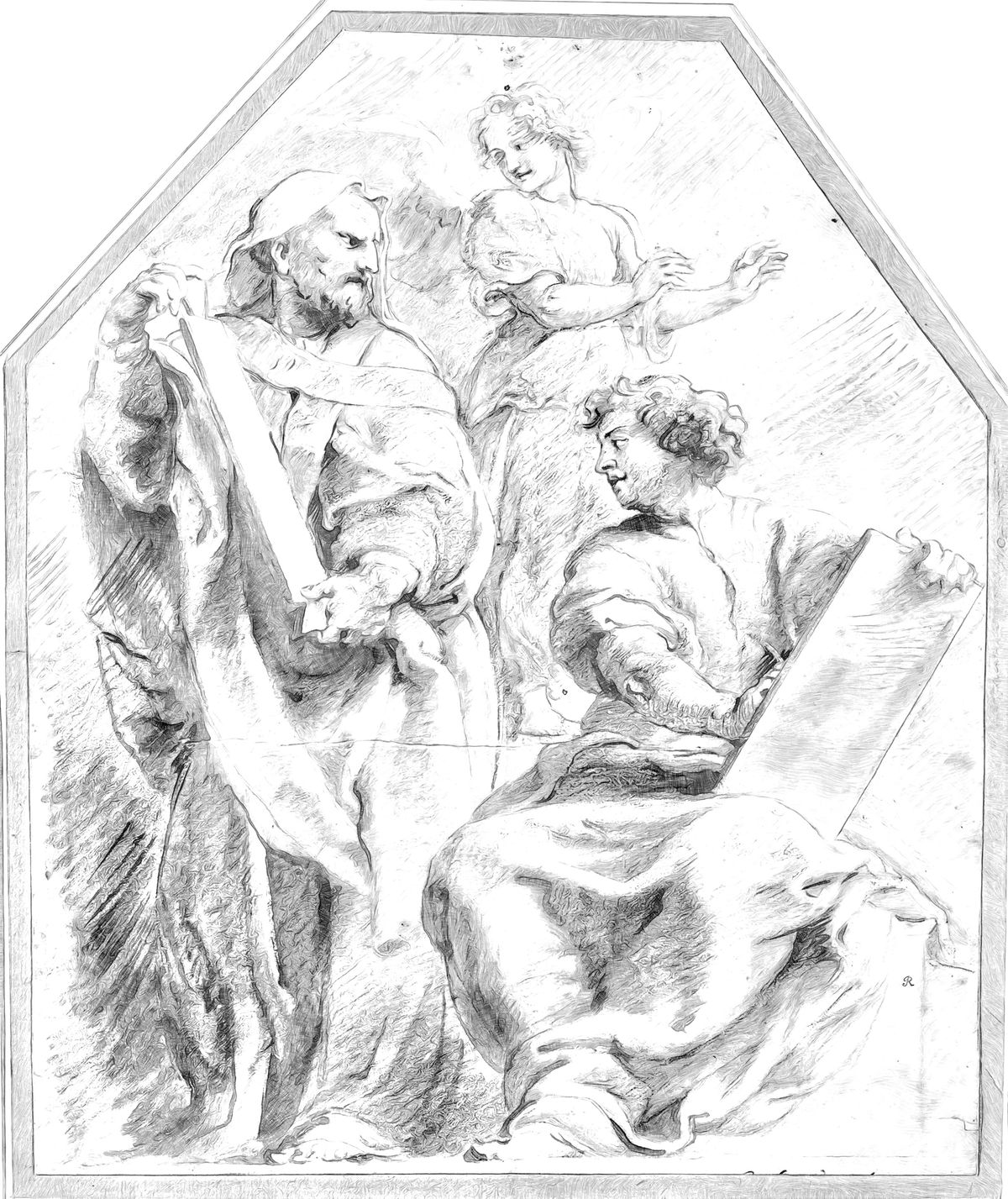 The Prophets David and Daniel (ca. 1601–1602) by Peter Paul Rubens - Catholic Coloring Page