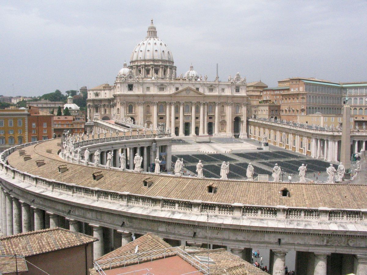 View of Saint Peter's Basilica from a Roof - Catholic Stock Photo