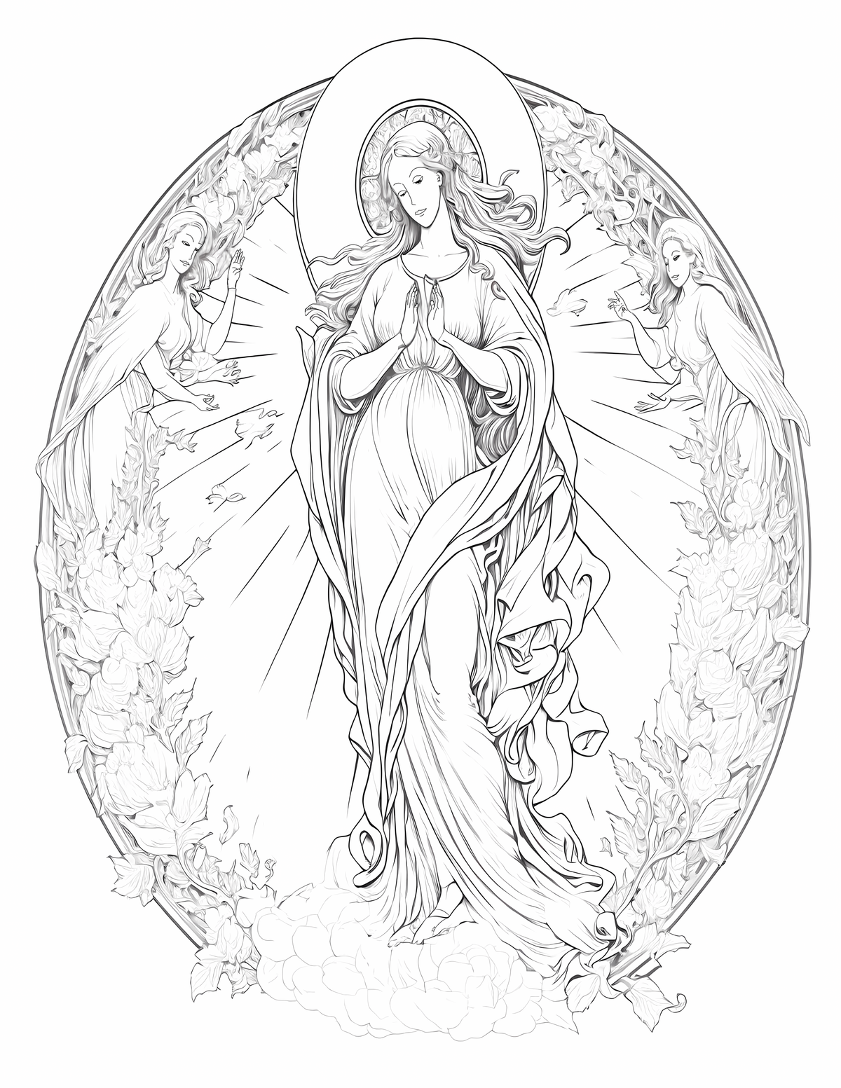 Immaculate Conception - Catholic Coloring Page