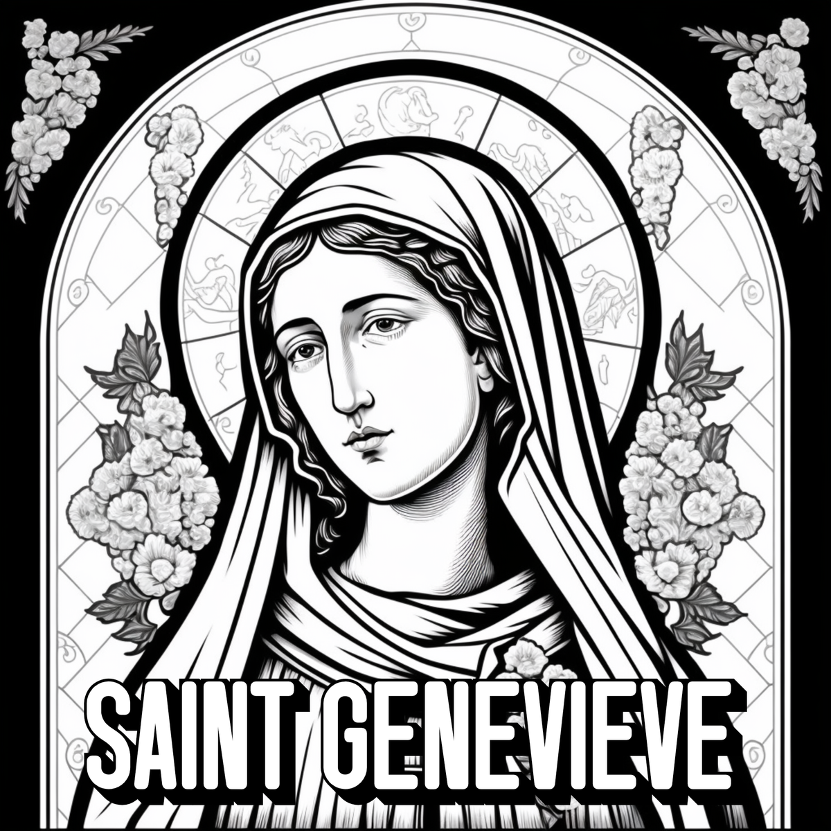 Saint Genevieve - Catholic Coloring Page