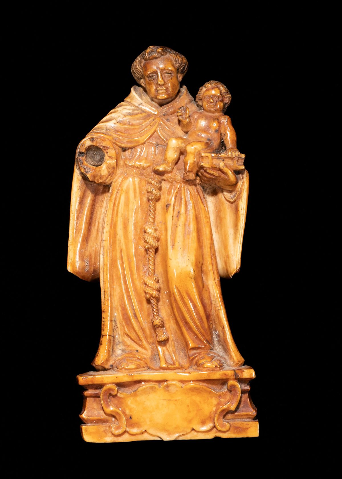 Saint Anthony of Padua Statue (17th-18th century, India) - Catholic Stock Photo