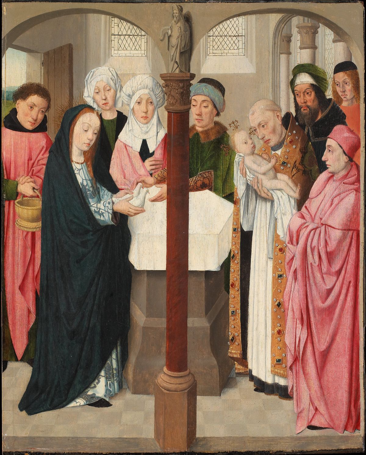 The Presentation in the Temple (1490–1500, Netherlandish) by Jacob Jansz - Public Domain Catholic Painting