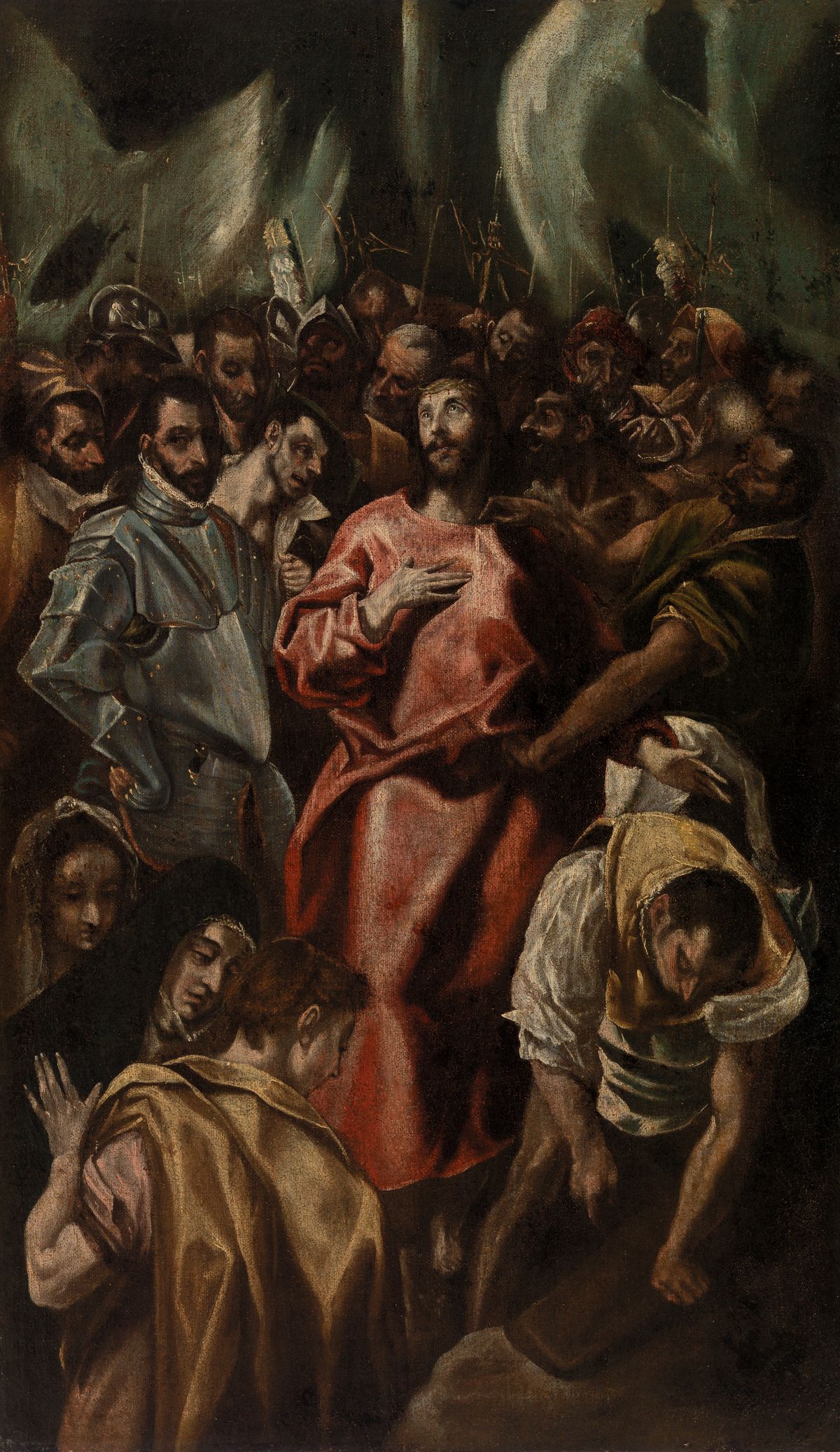 Disrobing of Christ (Espolio) (Early 17th century, Spain) by School of El Greco - Public Domain Catholic Painting
