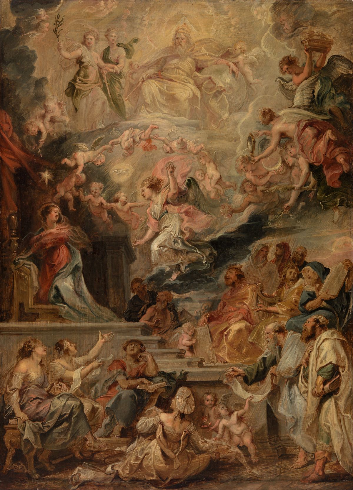 The Incarnation as Fulfillment of All the Prophecies (1628–1629, Belgium) by Peter Paul Rubens - Public Domain Catholic Painting