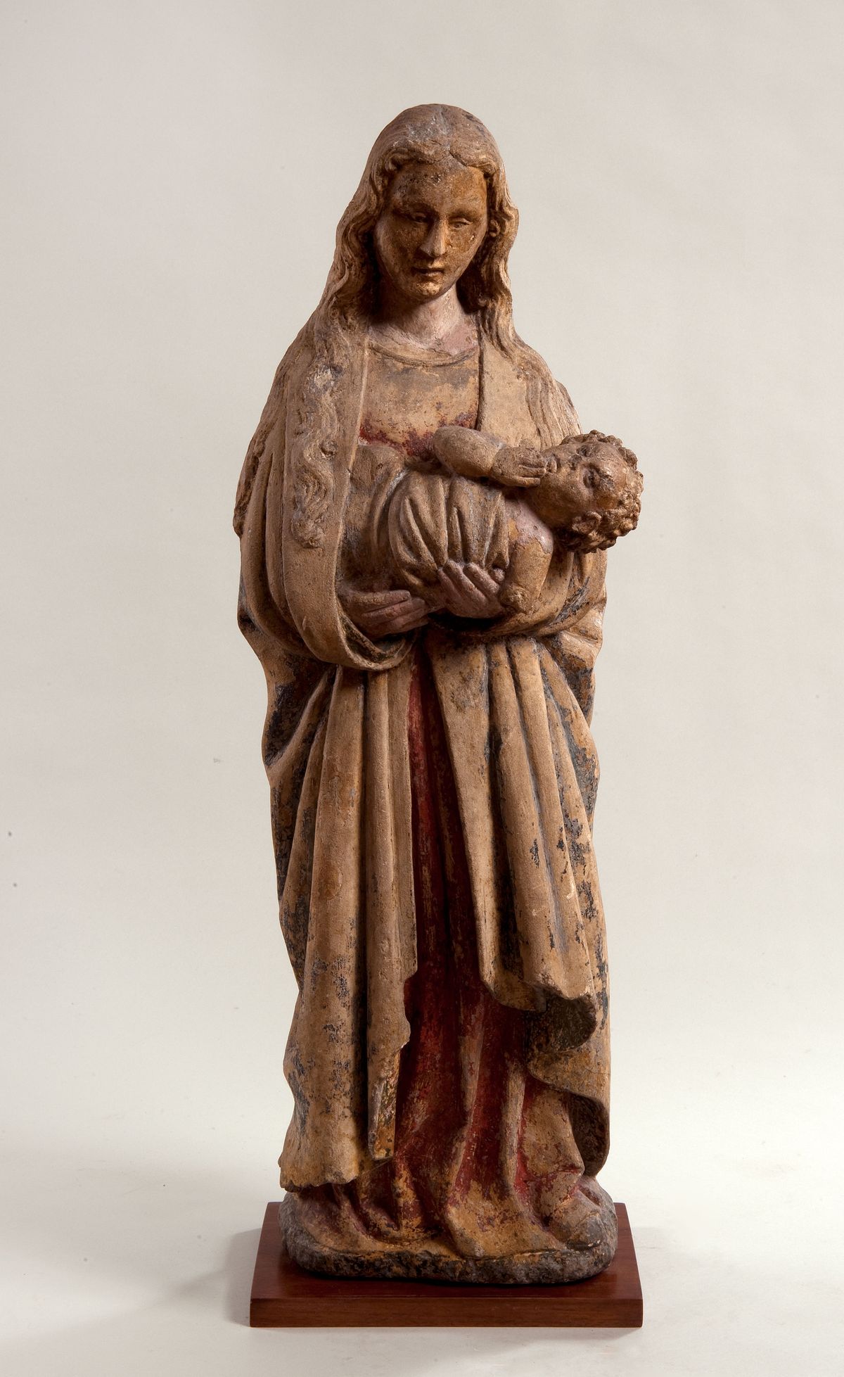Standing Virgin with Christ Child Statue (1415–1420, France) - Catholic Stock Photo