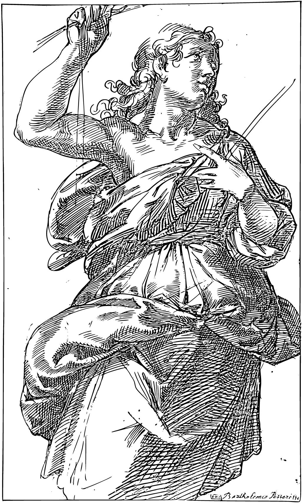 An Angel (1529–1592) by Bartolomeo Passarotti - Catholic Coloring Page