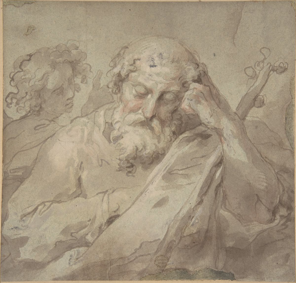 The Dream of Saint Joseph (18th century) Anonymous - Public Domain Catholic Painting