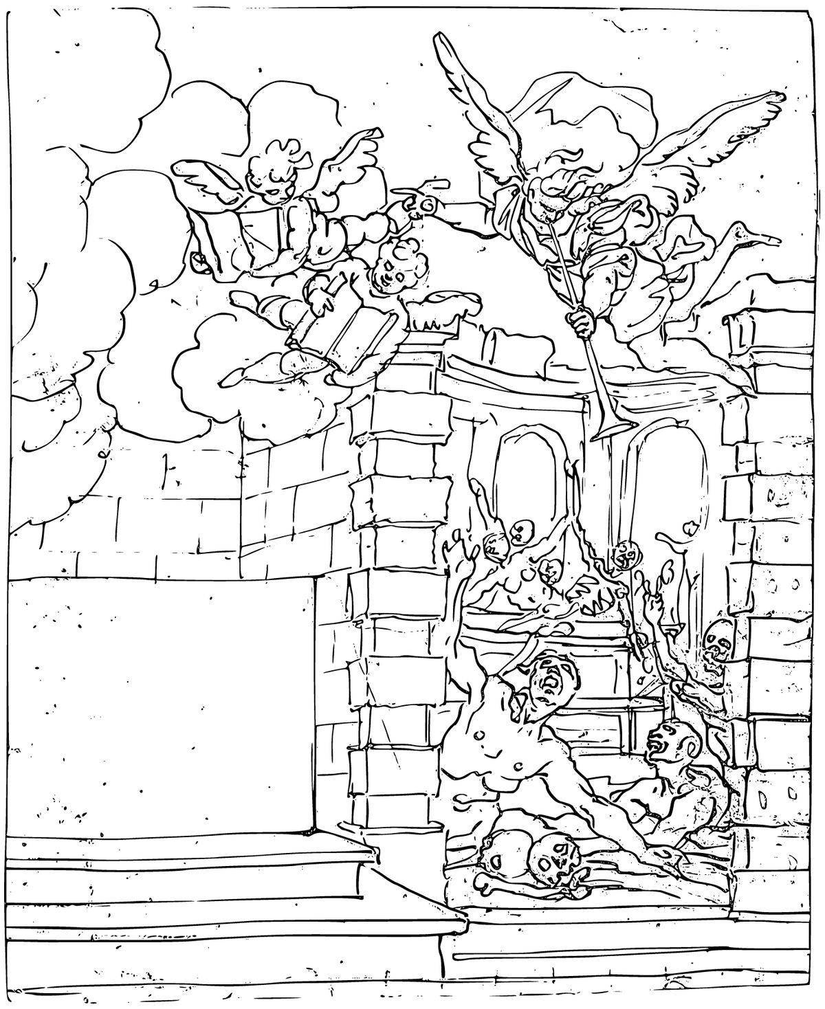 Angel of the Resurrection (17th century) - Catholic Coloring Page