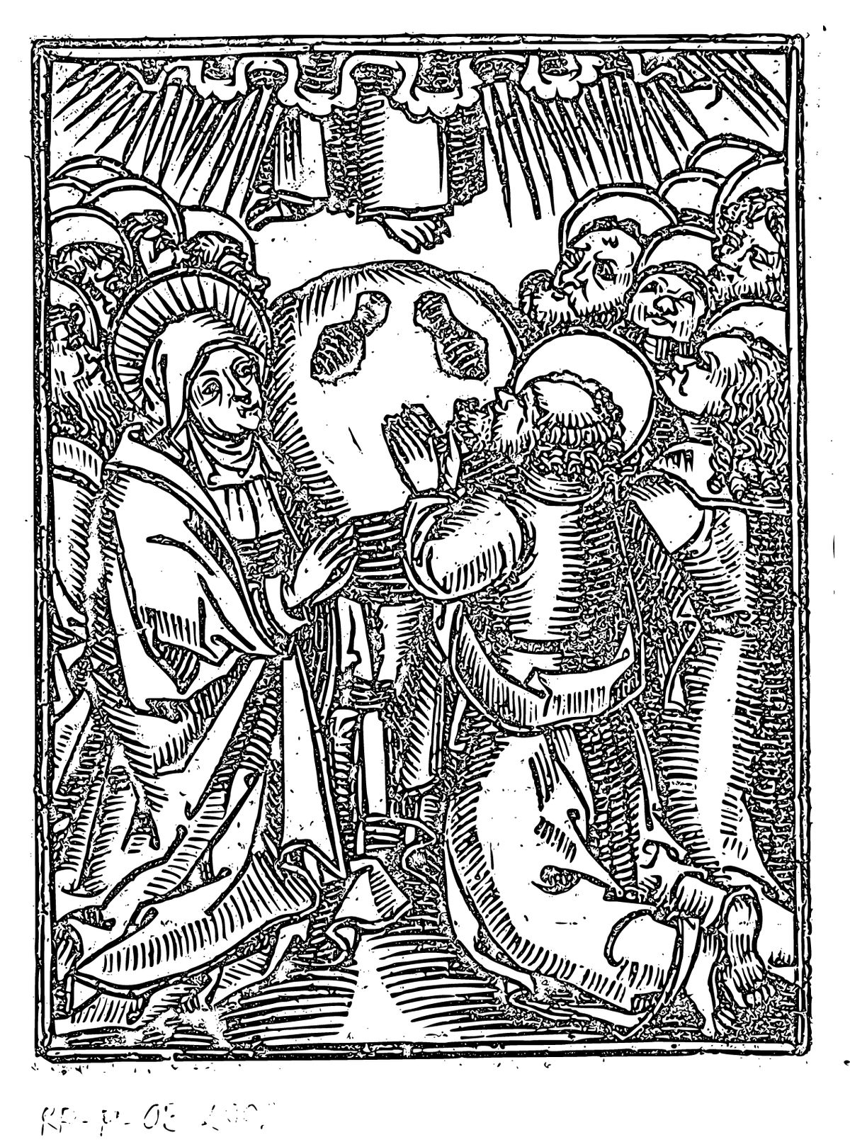 The Ascension of Christ (1503, Low Countries) by Master of Delft - Bible Coloring Page