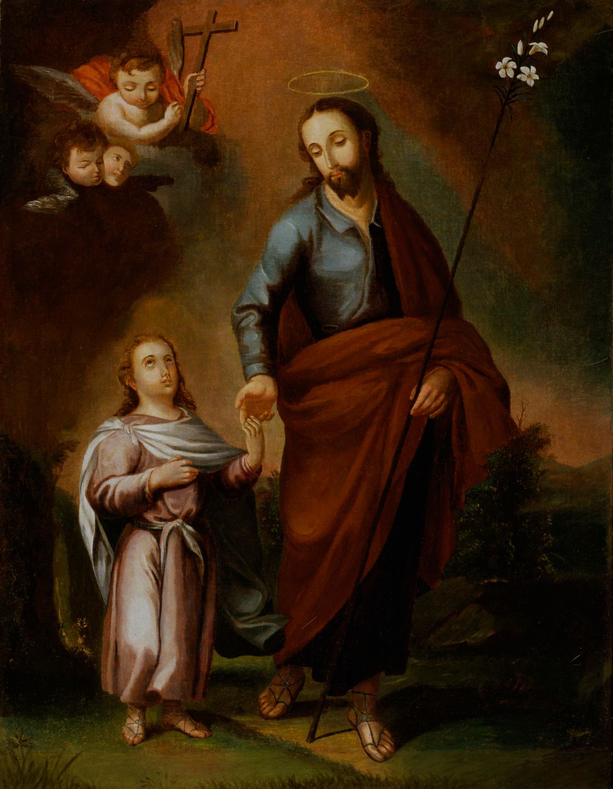 San José y el Cristo Niño (1794, Puerto Rico) by José Campeche y Jordán - Public Domain Catholic Painting