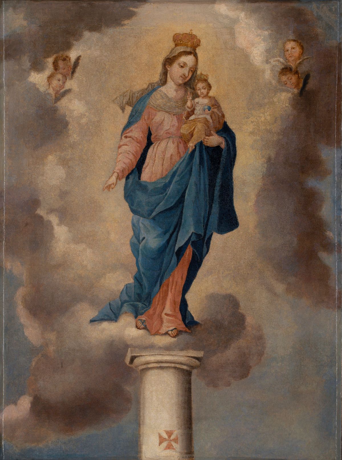 La Virgen del pilar (late 18th century, Puerto Rico) by José Campeche y Jordán - Public Domain Catholic Painting