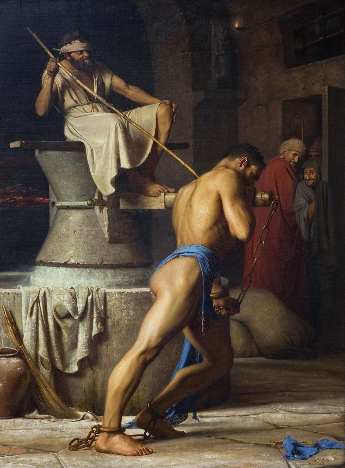 Samson and the Philistines (1863) by Carl Bloch - Public Domain Catholic Painting